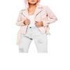 Noora New Women Lambskin Baby Pink Leather Jacket | BIKER JACKET With Zipper Closure | Belted Jacket