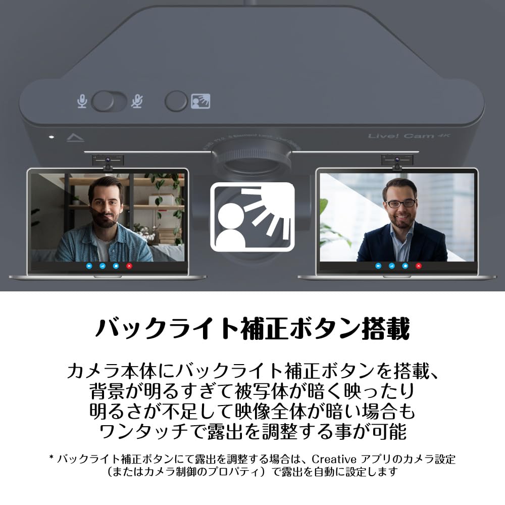 Creative Cam 4K Dual Compensation UHD Webcam Live! Microphone/Backlight LC-4K