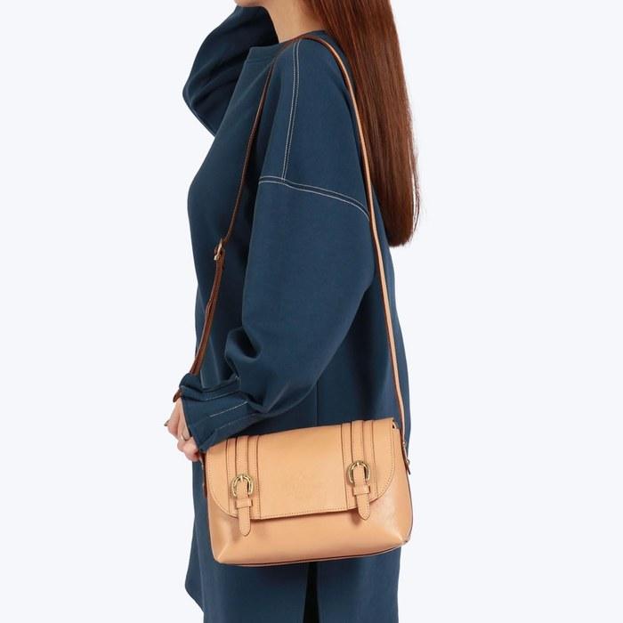 [Dakota] Cowhide Flap Shoulder Bag 1030305 Mustard