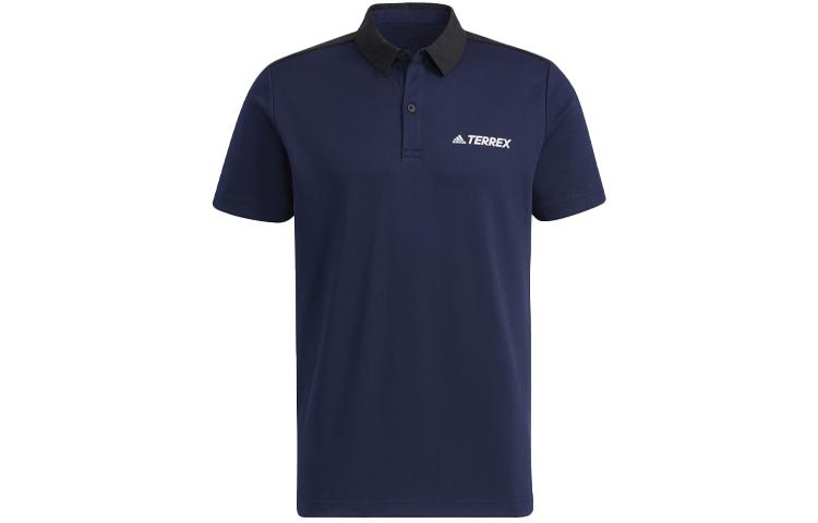 Adidas Polo Shirts Men s Navy Polo Collar Moderate Straight Fit GN7610 M