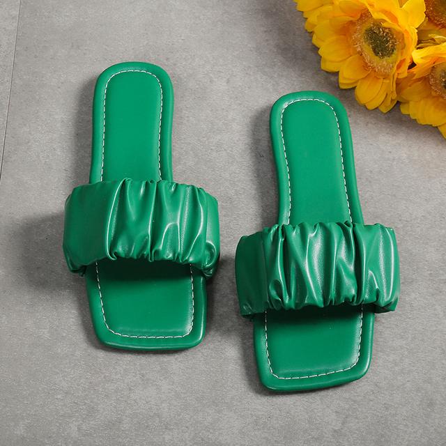 Balerini Papuci de casă de vară Sandale de damă Nouă tendință Casual Plajă Slingback Diapozitive Pantofi cu vârf pătrat Femei Papuci