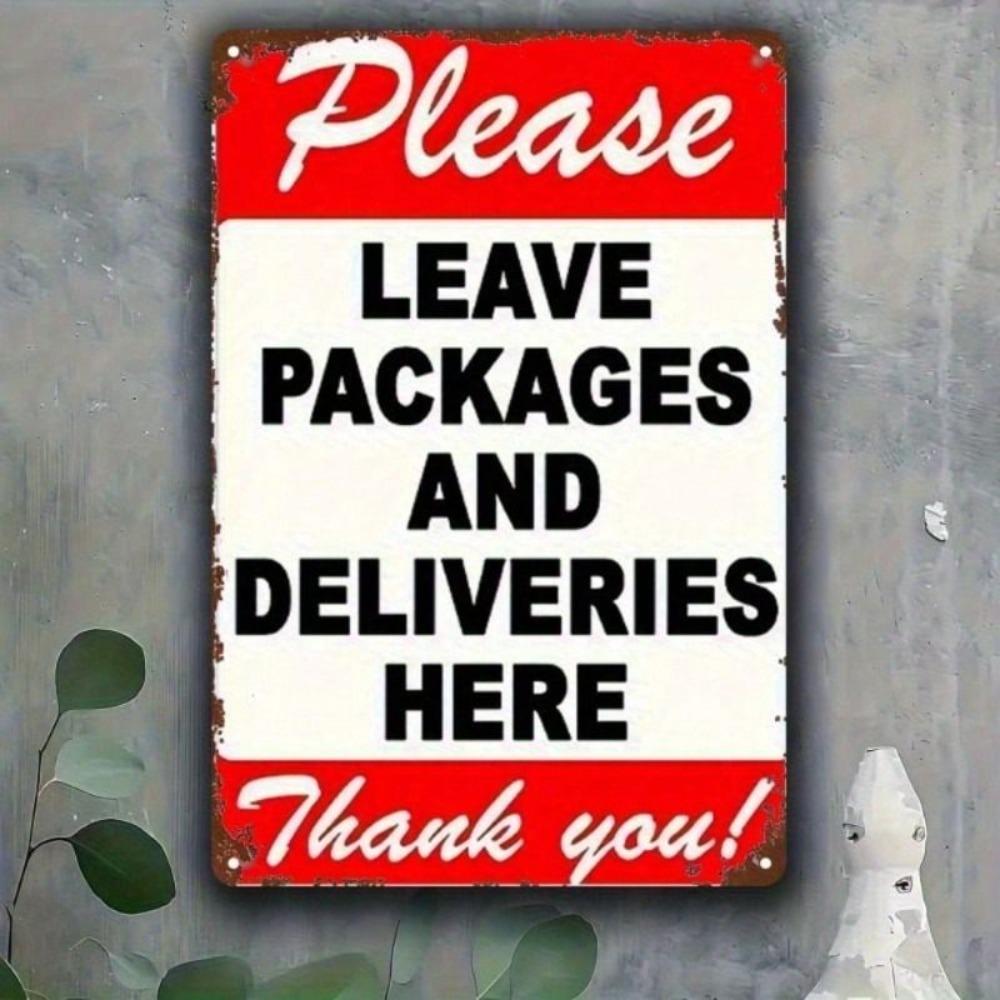 Metal Wall Poster Black Parcel Sign For Warehouse