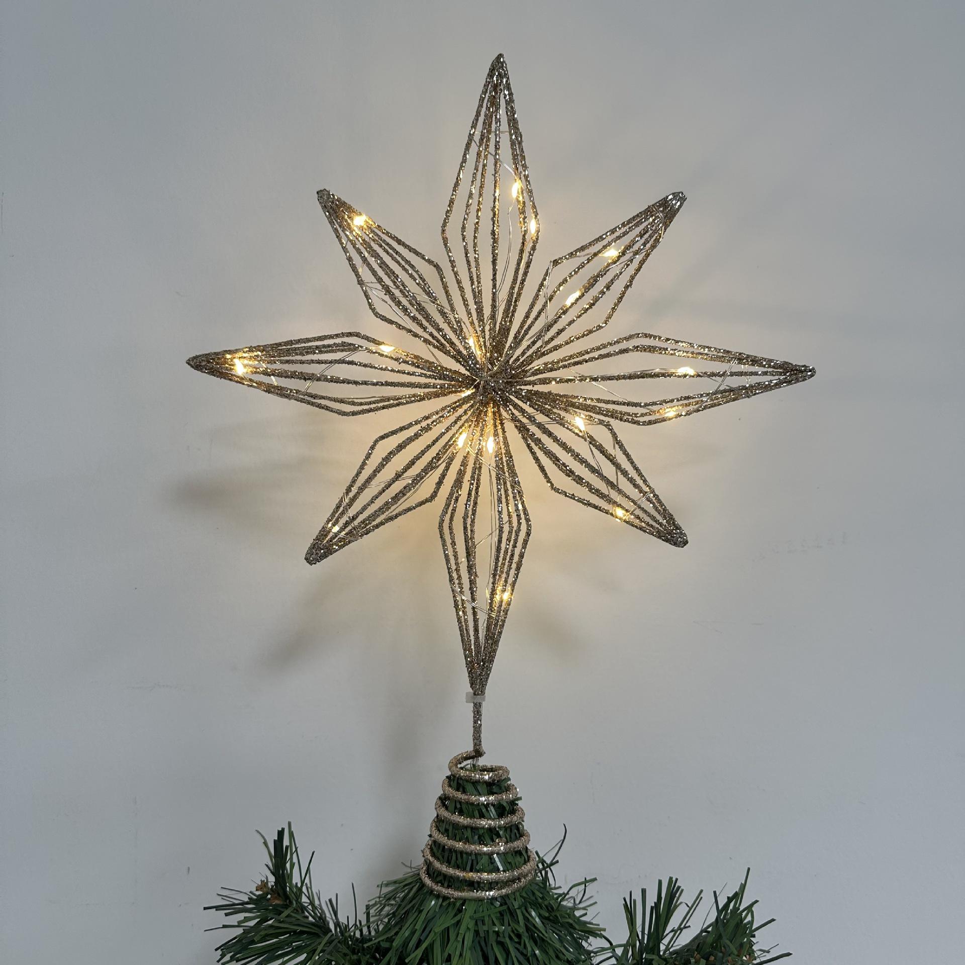 

Світлодідна залізна зірка на верхівку різдвяної ялинки Width 20CM + 20 lights