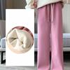 Pantalon large chaud automne et hiver pantalon décontracté ample de couleur unie