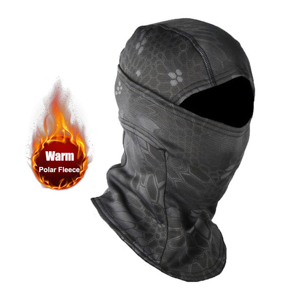 Camouflage Fleece-Lined Winter Balaclava for Cold Weather Cycling