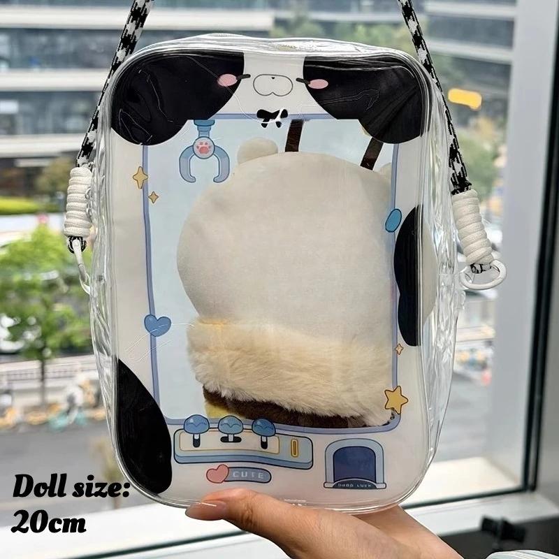Original Animal Transparent PVC Doll Storage Bags for 13 20cm Plush Doll Kawaii Claw Machine Shaped Storage Bag with Lanyard New