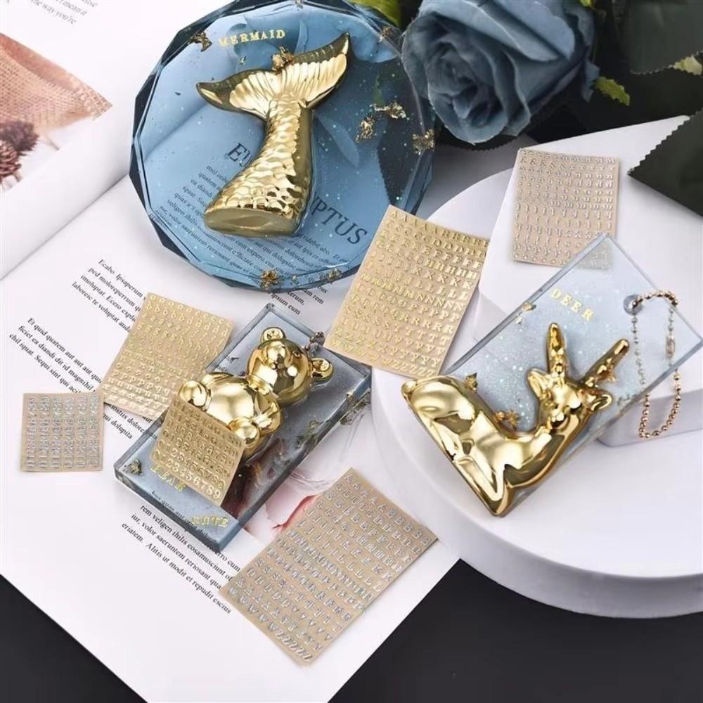 1PC Copper-Nickel Epoxy Resin Decorative Stickers 3mm Thickness Gold Sliver Epoxy Filling Sticker Epoxy Resin Art Metal