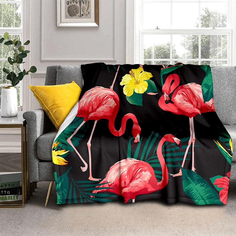 HD Pink Flamingo Bird Rainforest Cartoon Blanket,Soft Throw Blanket for Home Bedroom Bed Sofa Picnic Travel Cover Blanket Kids
