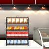 Scaffale Espositore per Caramelle Moderno a 4 Piani con Design Inclinato Nero - Organizer da Banco in Ferro per Snack per Esposizione in Supermercato e Negozio