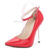 Sexy Lady High Heels Shoes Ankle Strap Pumps Women's Shoes 13cm Metal Heel Thin High-heeled Shoes Pointed Single Shoes