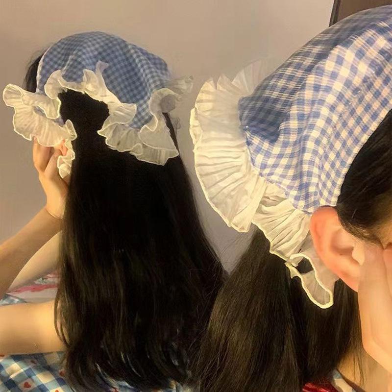 1PC Triangle Scarf Vintage Hairbands Fashion White For Women Girls Hair Hoops Accessories Lace Headband High Top