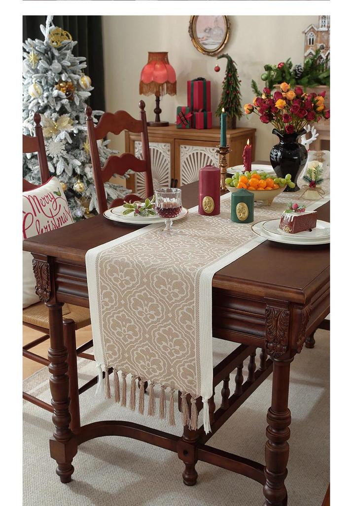 Luxury Christmas Table Runner: Handmade Imitation Cotton-Linen Tea Towel