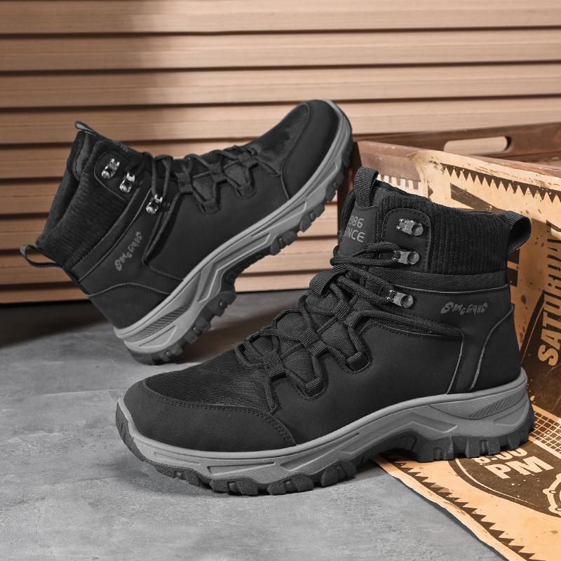 New Fashion Autumn And Winter Men's High Top Martin Boots Students Male Boys Trending Climbing Soft Sole Work Shoes Labor Protection Martin Sneakers