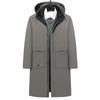 Autumn and Winter Men's Plus Size Padded Thickened Knee Length Zip Hooded Jacket Casual Warm Loose Outdoor Sports Cardigan Outerwear