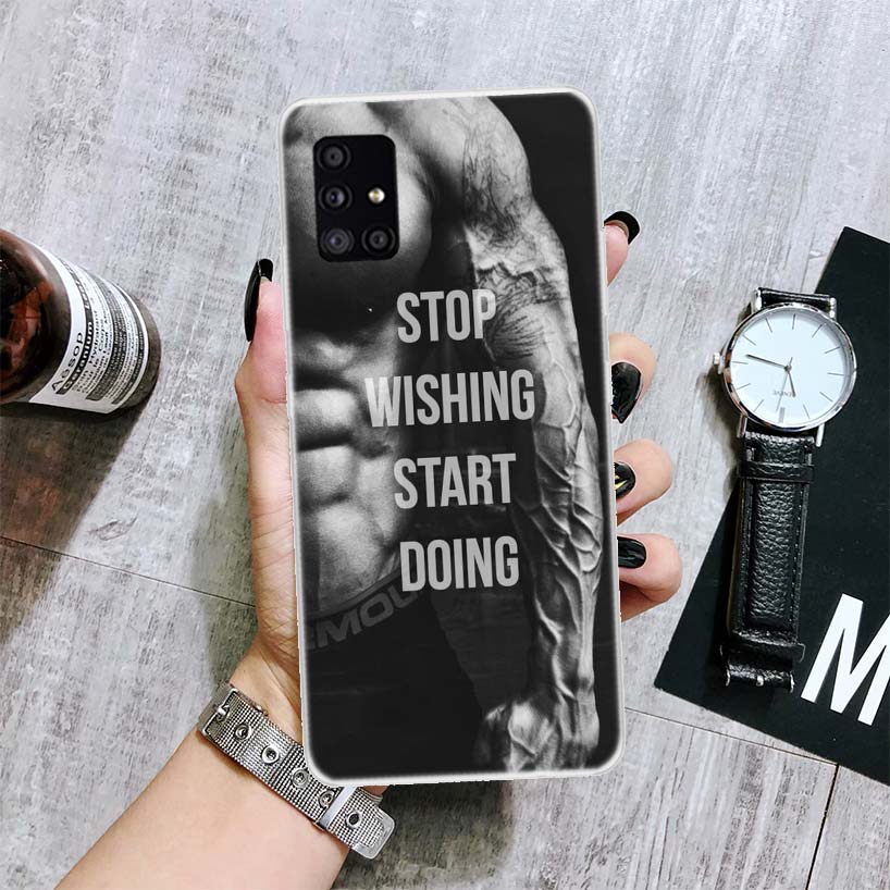 

Bodybuilding Gym Fitness Phone Case For Samsung Galaxy A52 A32 A22 A12 A02S A50S A30S A51 A31 AA71 Note 20 Ultra 10 S10 Plus Gal Samsung A52