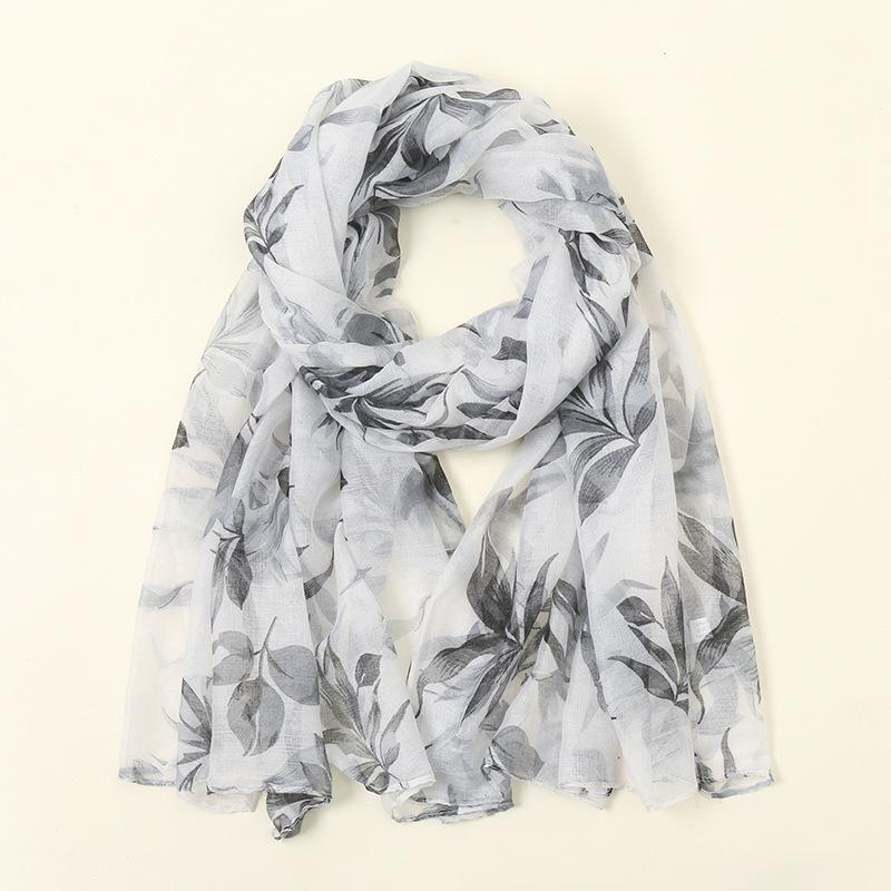 Winter Breathable Retro Floral Cotton Viscose Shawls Scarf Lady High Quality Wrap Pashmina Stole Bufandas Muslim Hijab 180*85Cm