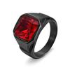 2026 Jewelry Personalized Square Cut Glass Gemstone Men's Ring Fashion Jewelry Ring