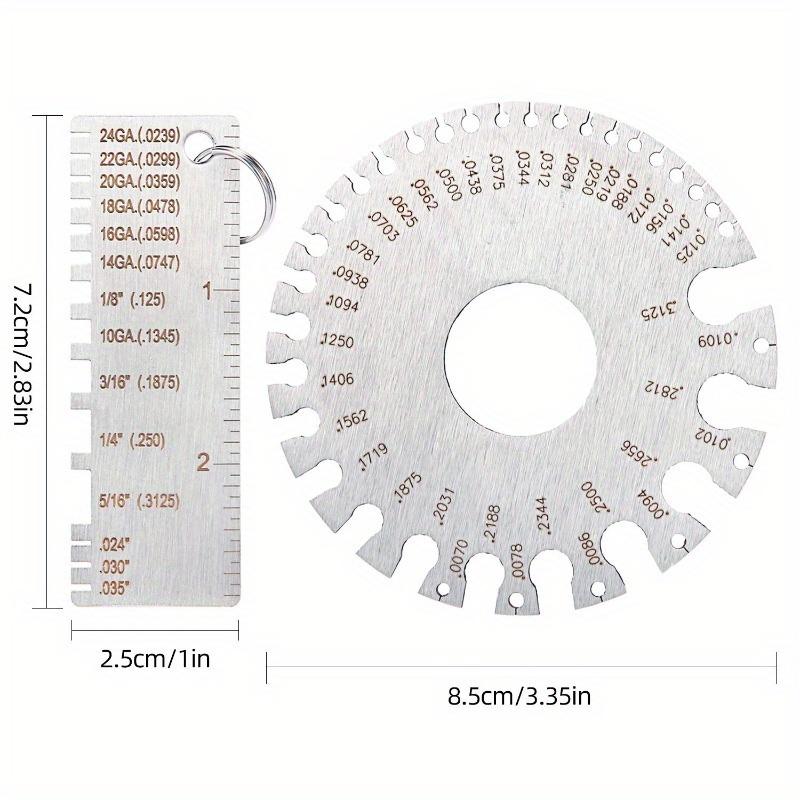 [Stainless Steel Wire Gauge Tool] Stainless Steel Welding Thickness Gauge- Wire Gauge Measurement Tool, Standard Dual-Sided Round Wire Cable