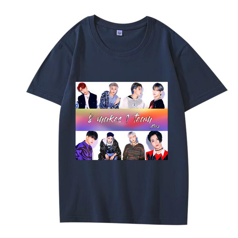 KPOP ATEEZ 8 Makes 1 Team TShirt Unisex Women Oversized 100 Cotton Hot Sale Short Sleeve Summer Fashion Unisex Plus Size Tops