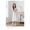 Kids Big Girls Korean Style Polka Dot Short Sleeve Fringe Hem Long Princess Dress