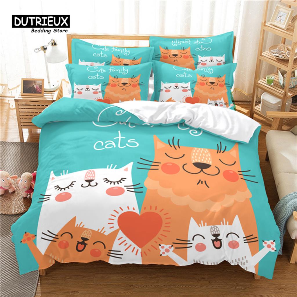 3-teiliges Bettwäsche-Set, Mädchen und Einhorn Bettwäsche-Set, Weiche Bequeme Atmungsaktive Bettbezüge, Für Schlafzimmer Gästezimmer Dekoration
