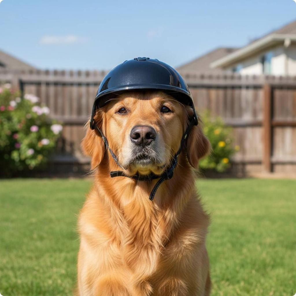 Dog Cat Riding Helmet Cute Compact Pet Biker Stylish for Outdoor Black Small