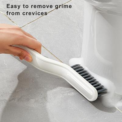 2Pcs Hard Bristle Crevice Brushes Gap Non-Slip Cleaning Brush with Versatile Handle 45-Degree Angle