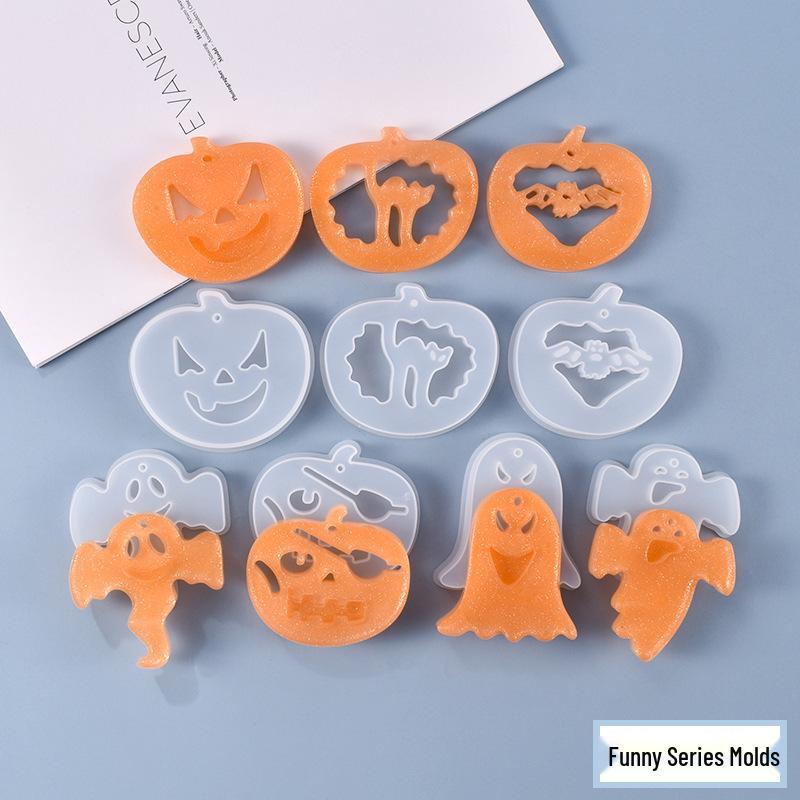 Poppy DIY Crystal Resin Mold: Halloween Pendant Series - Pumpkin & Ghost Silicone Mold