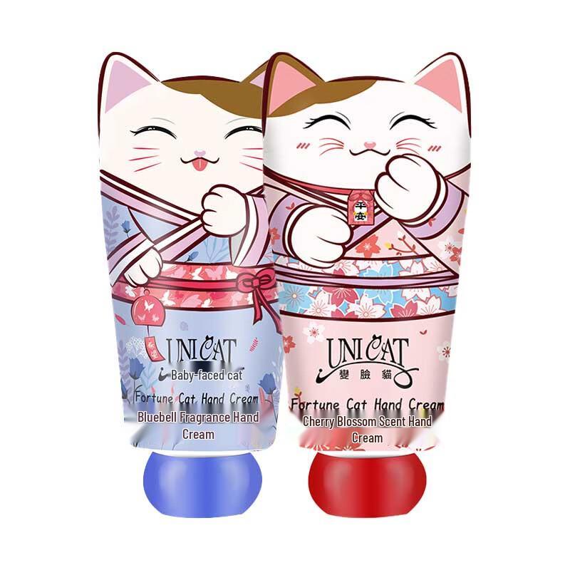 Uni Cat Moisturizing Hand Cream Duo Set - Cherry Blossom & Blue Wind Chime