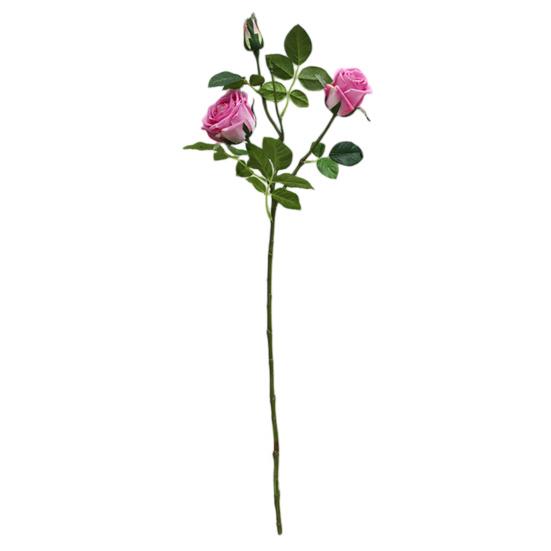 3 Branch Mini Rose Heads Artificial Flower Bouquet Faux Rose Bouquet with Stem for Wedding Party Home Office Floral Arrangement Table Decor