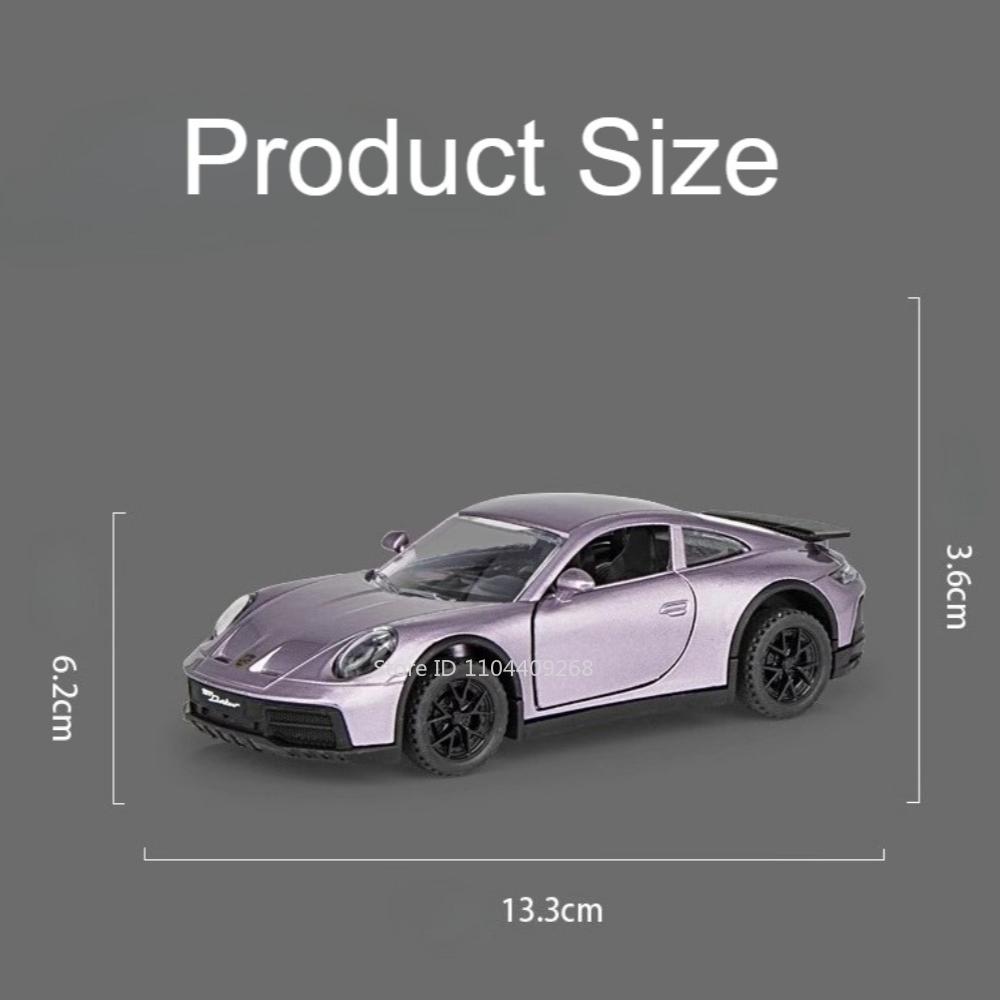 1:32 911 Dakar Police Car Model Toy Alloy Body Sound Light Pull Back Doors Opened Sports Cars Models Toys Boys Birthday Gifts