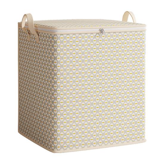 Large Fabric Storage Bags with Lids Breathable Foldable Organizers for Clothes Blankets & Toys Zippered Portable Bedding Storage Bag for Home Travel