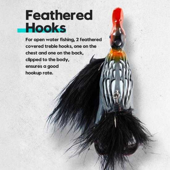 10.5CM/28G Harter Enten-Angelköder mit Federhaken Bewegliche Füße Bionischer Kunstköder Süßwasser Salzwasser Angelzubehör