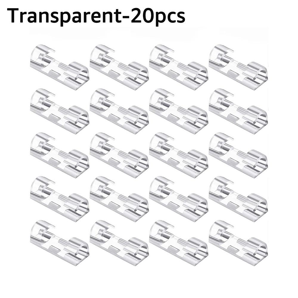5/20pcs Transparent Self-Adhesive Cable Organizer Clips Wire Management For Home Desk Office Kitchen Wire Clamp Manager