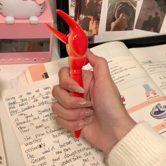 1/3Pcs Ballpoint Pen Adorable Lobster Claws Shape Gel Pen Comfortable Grip Smooth Writing Student Pen for School Home