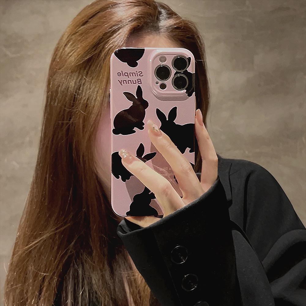Film Black Rabbit IPhone 13 Apple Phone Case 14ProMax Simple 11 Applicable 1215 All Inclusive 16 Cool