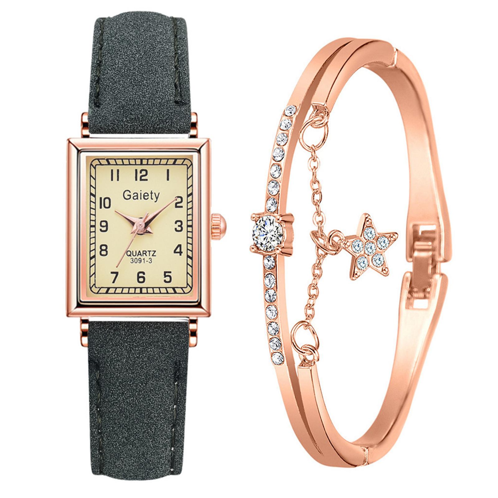 

Женские модные кожаные часы One Size зелёный