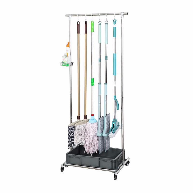 Stainless Steel Movable Mop and Broom Holder