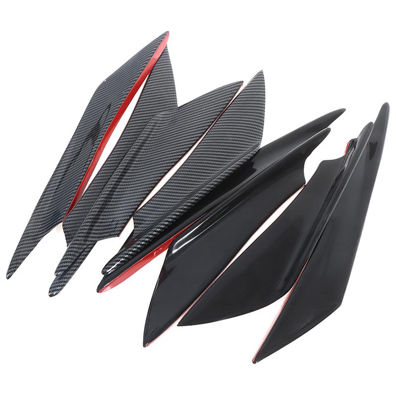 4pcs/set Universal Front Bumper Lip Decoration Diffuser Splitter Fins Body Spoiler Canards Anti-collision Belt Car Tuning Canard