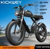 Bicicletă electrică off-road Kickwey K7, Motor 1500W, Baterie 48V23Ah, 51 km/h, 7 Viteze, Frână Dublă pe Disc, Roți Grase 20"X4", Ebike