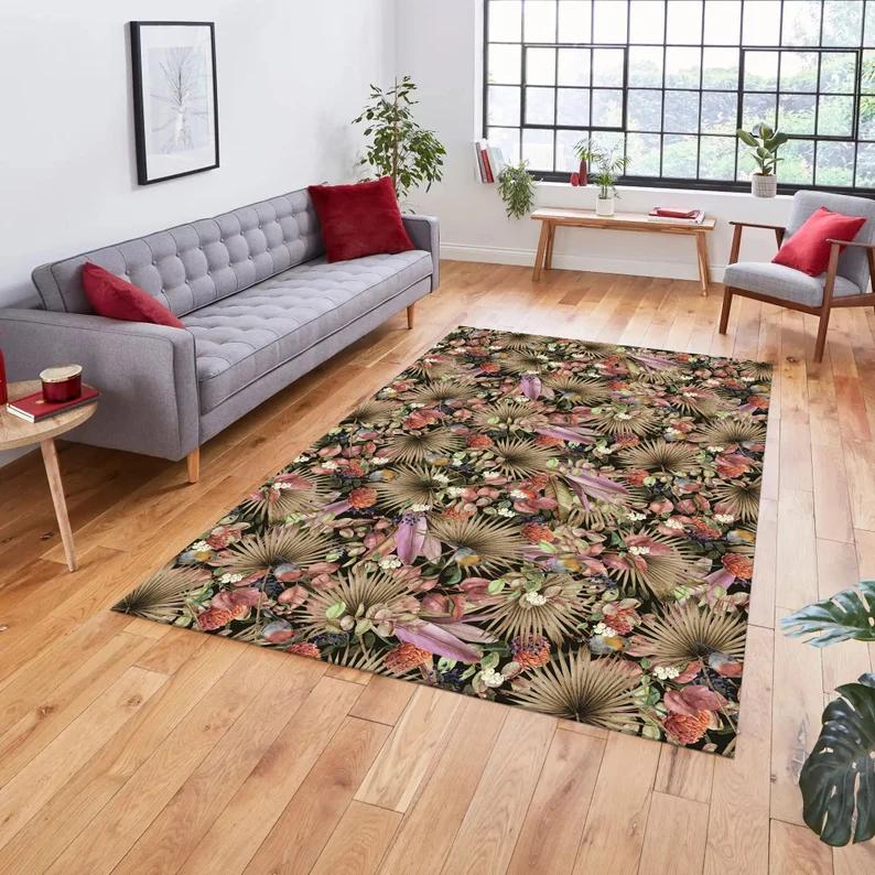 Abstract Wave and Animal Print Rugs Colorful Modern Carpets Floral Designs for Living Rooms Aesthetic Home Decor Floor Mats