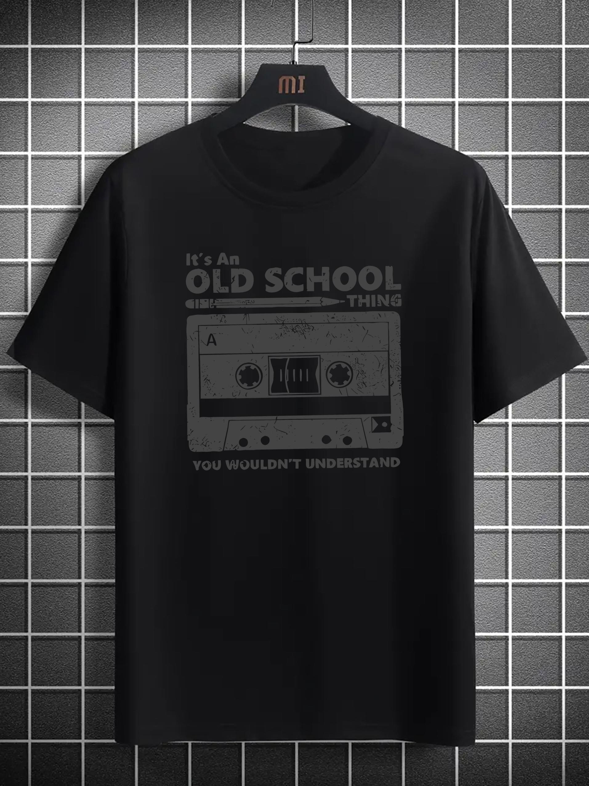 

Men s summer 100% pure cotton fashionable retro old school pattern casual loose round neck short sleeved T-shirt versatile top 5XL різнокольоровий