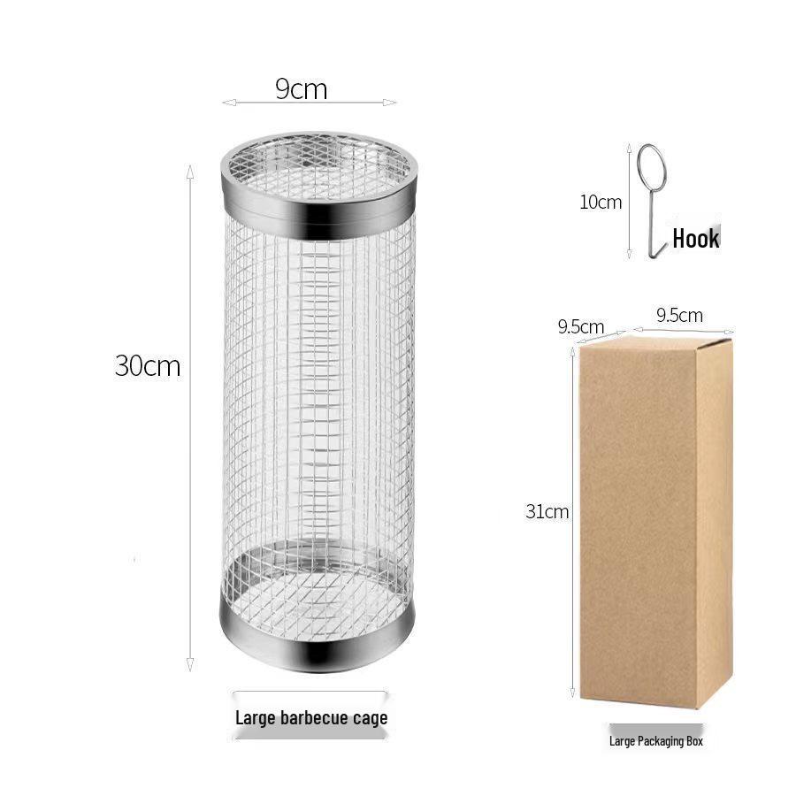 Stainless Steel Rolling BBQ Basket - Outdoor BBQ Tool