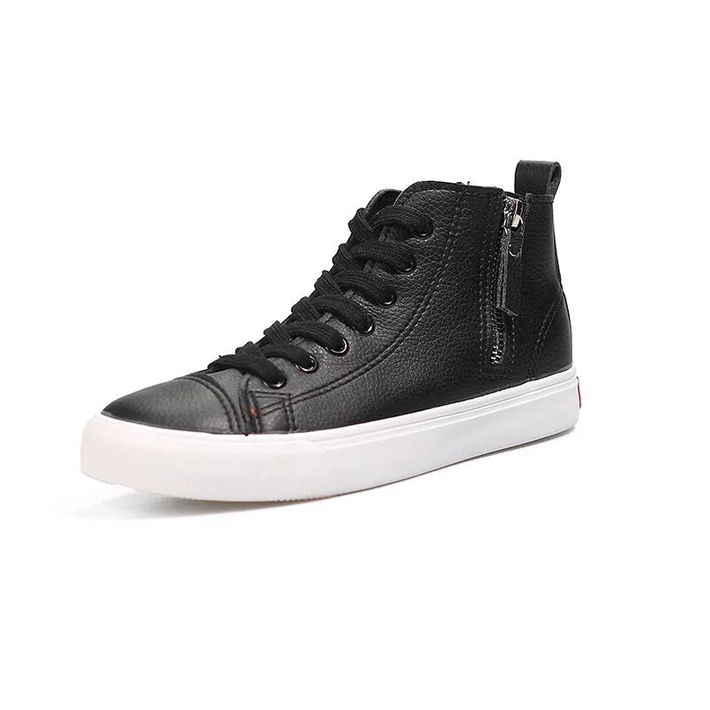 Fashion Spring New Mid Top Side Zipper Comfortable Breathable White Shoes Student Flat Skateboarding Shoes Casual Women's Sneakers