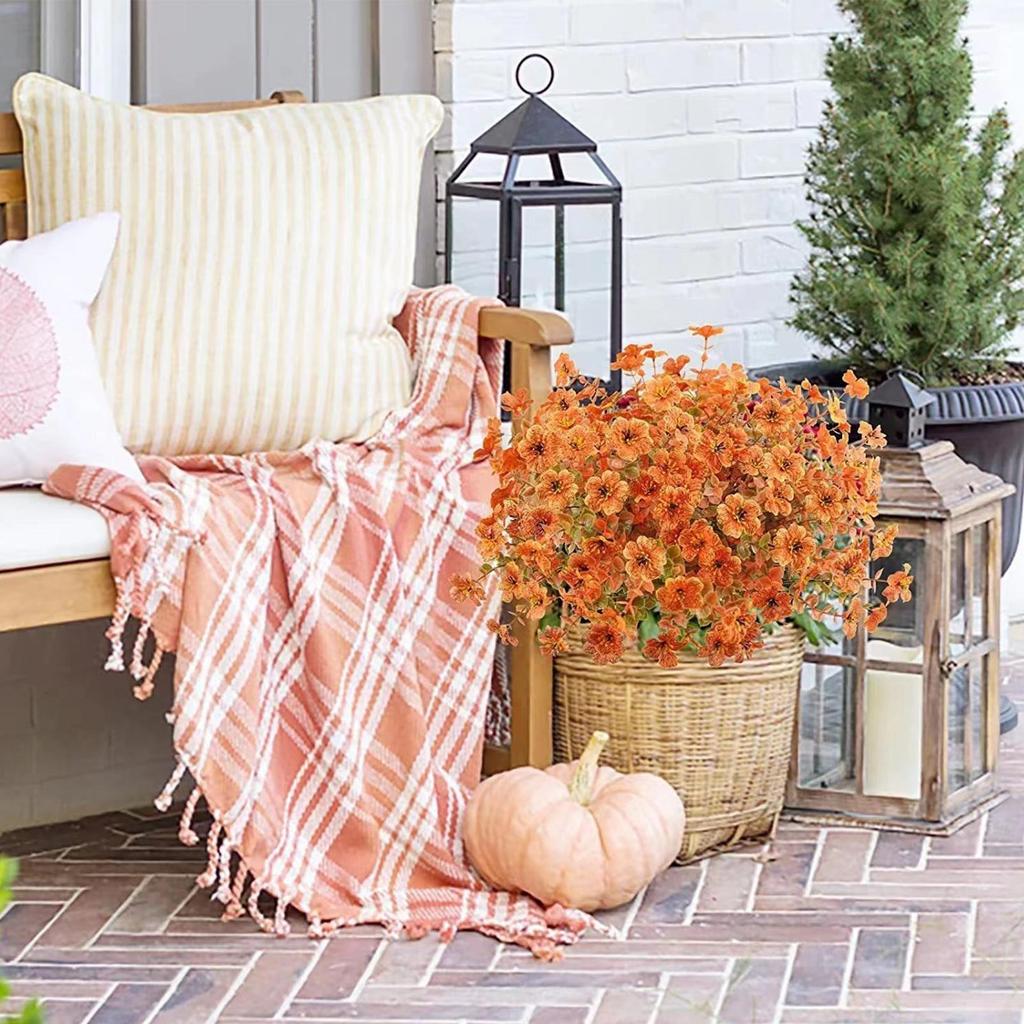 Fall Flowers Autumn Simulation Flower 10 Pieces Simulation Plants Decor For Kitchen Bedroom Dining Porch Outdoor Balcony Patio