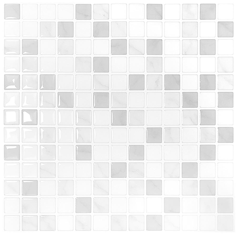 1 buc Autocolant de perete mozaic cu design 3D autoadeziv, dezlipește și lipește, pentru protecție împotriva stropilor, decor de perete