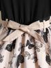 Spring/Summer 2026 Girls' Ruffle Sleeve Knit Pullover Dress for Small and Medium Children