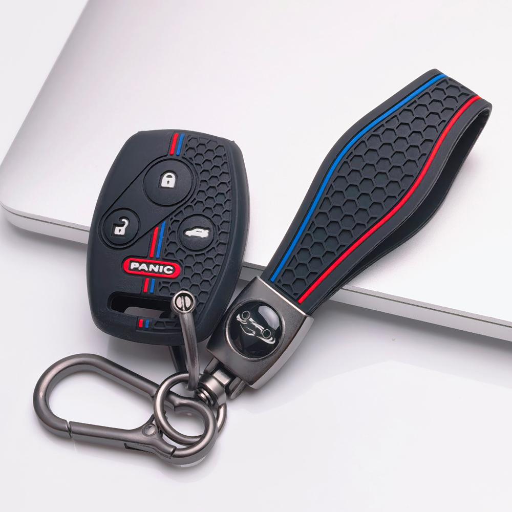 Key Fob Cover for Honda Accord Civic CR V CR Z with Keychain Anti-Scratch Surface Shockproof Structure Soft Grip Texture Easy Install