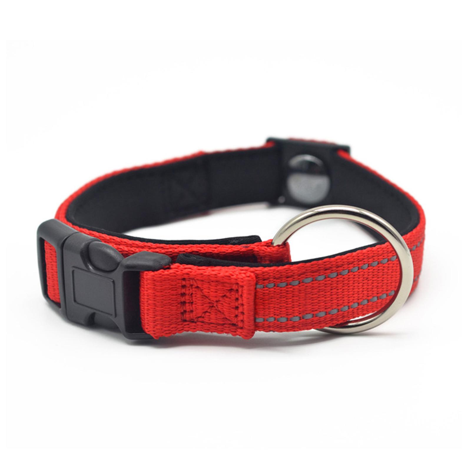 Reflective Dog Collar with Buckle Soft Padded Nylon Pet Collars Adjustable Nylon Webbing Collars for Small and Medium-Sized Dog