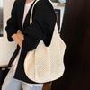 2025 New Niche Design Literary Lazy Wind Hollow Knitted Tote Bag Large Capacity Casual Versatile Shoulder Bag